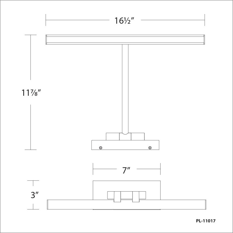 Reed 25In LED Adjustable Picture Light 3000K In Black, 3" H x 11.4" W x 16.5" D, Brushed Nickel