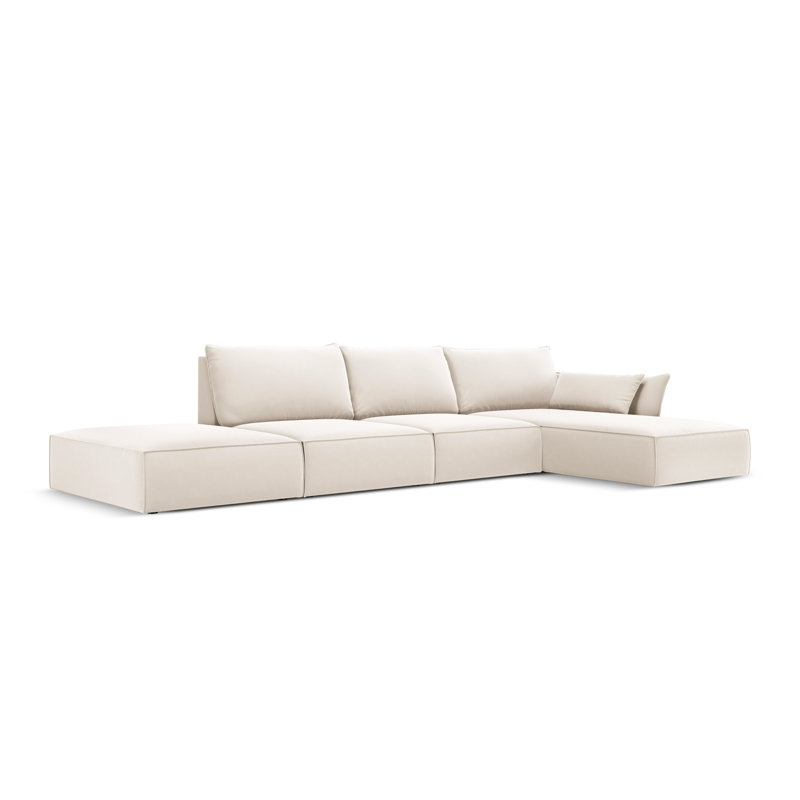 Alexsandro 5 Seater Corner Sofa , Light Beige, Right Hand Facing