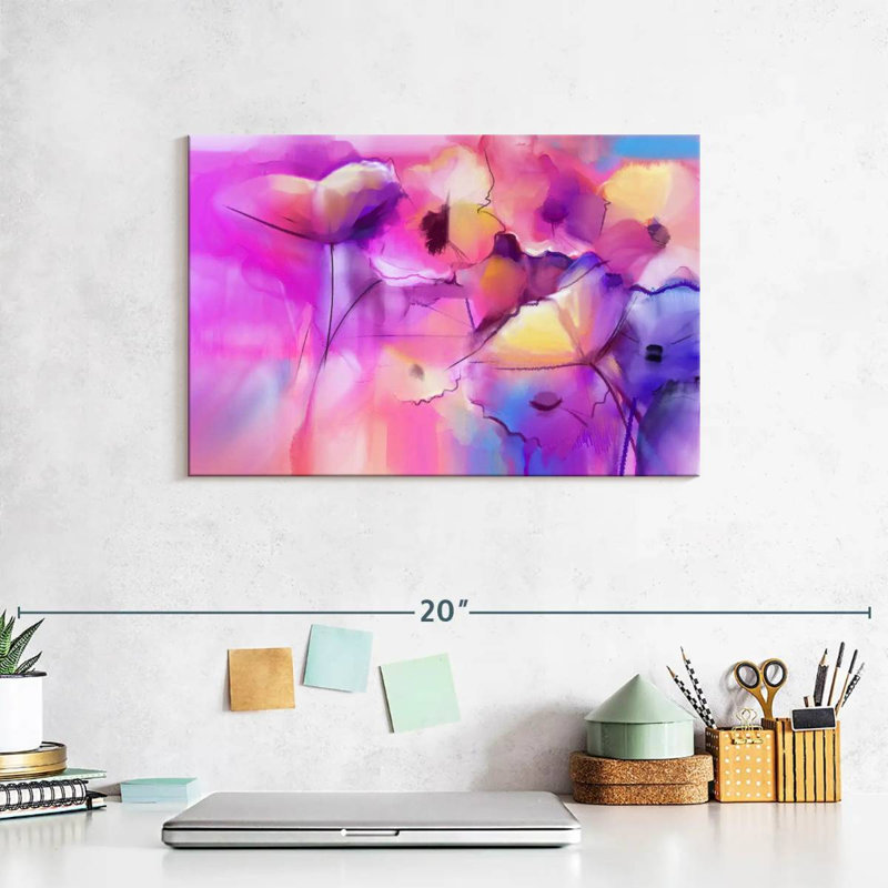 Avery Abstract Pastel Floral Hues, 8" H x 12" W
