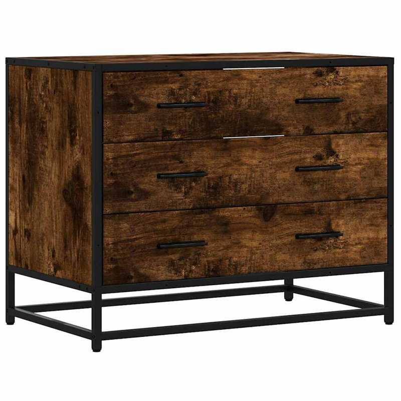 Sharrika Metal Standard Accent Chest, Smoked Oak