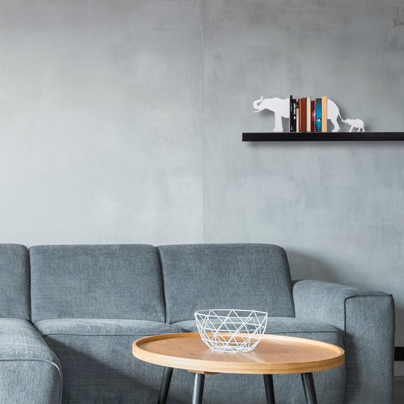 Serre-livres en métal durable, blanc, 21,7 po x 5,5 po x 8,7 po | Fabrication 100% métal, épaisseur: 0,05 pouce | Parfait pour organiser des livres et des magazines, design élégant pour la maison et le bureau