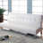 Perz Twin 70" Wide Faux Leather Tufted Back Convertible Sofa-23843738