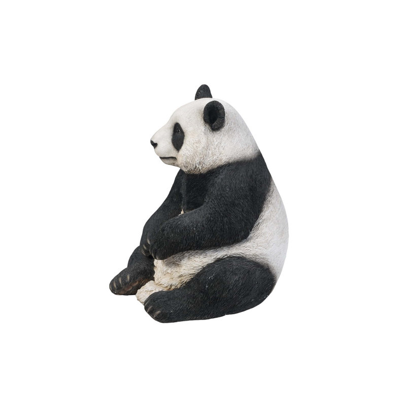 Large Black and White Polyresin Seated Panda Figurine