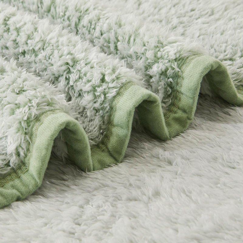 EMME Fleece Blankets Soft Sherpa Plush Blankets for Couch Cozy Bed Blanket, Throw, Green
