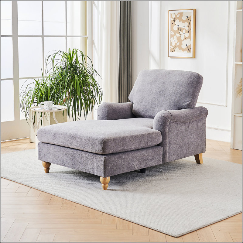 Canapé-lit avec pieds en bois massif, Polyester gris