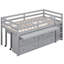 Lit mezzanine simple avec bureau et solutions de rangement - Bureau rétractable écoénergétique, bois de pin massif gris-1679802037-1679802036