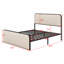 Modern Metal Bed Frame With Curved Upholstered Headboard And Footboard Bed With Under Bed Storage-1279849952
