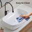 Lavabo vasque rectangulaire moderne en céramique - Design en relief texturé de 23,6 po x 16,9 po, sans trou de robinet, drain N0 blanc brillant (hauteur de 5,3 po)