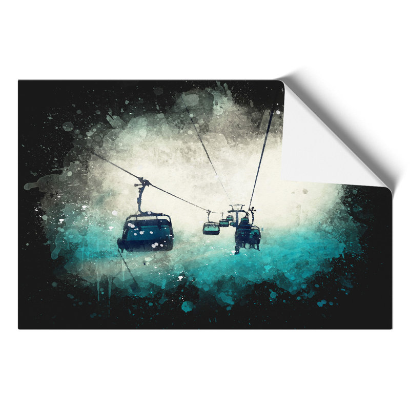 Ski Lift Paint Splash - Frameless Print, 42cm H x 59cm W x 0.1cm D