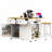 Storage Kitchen Island with  5 Open Side Racks-1439064625