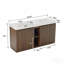 Meuble-lavabo Winston en noyer de 152 cm (60 po) avec lavabo, grand meuble-lavabo autoportant de rangement pour salle de bain moderne, lavabo double blanche monobloc sans bonde ni robinet, livré en trousse