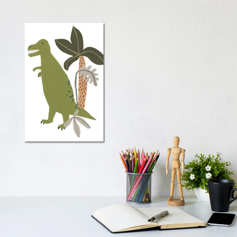 Mighty Dino II by June Erica Vess - Wrapped Canvas Print, 20.32 cm H x 30.48 cm W