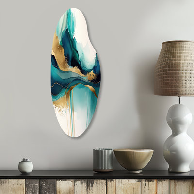 Belper - Abstract Liquid Ink Curved Shape Irregular Metal Wall Decor