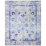 Oriental Area Rug in Silver