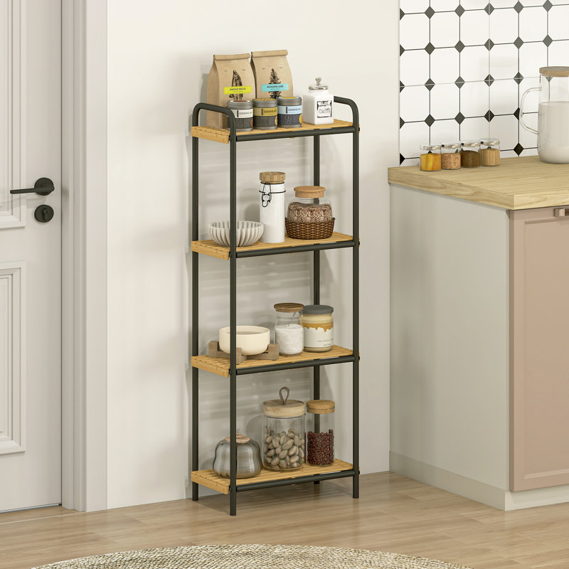 Bamboo, Steel Bathroom Shelves