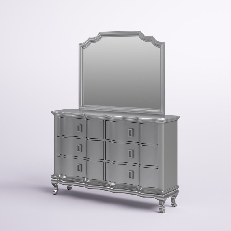 Commode double 6 tiroirs avec miroir Kastin
