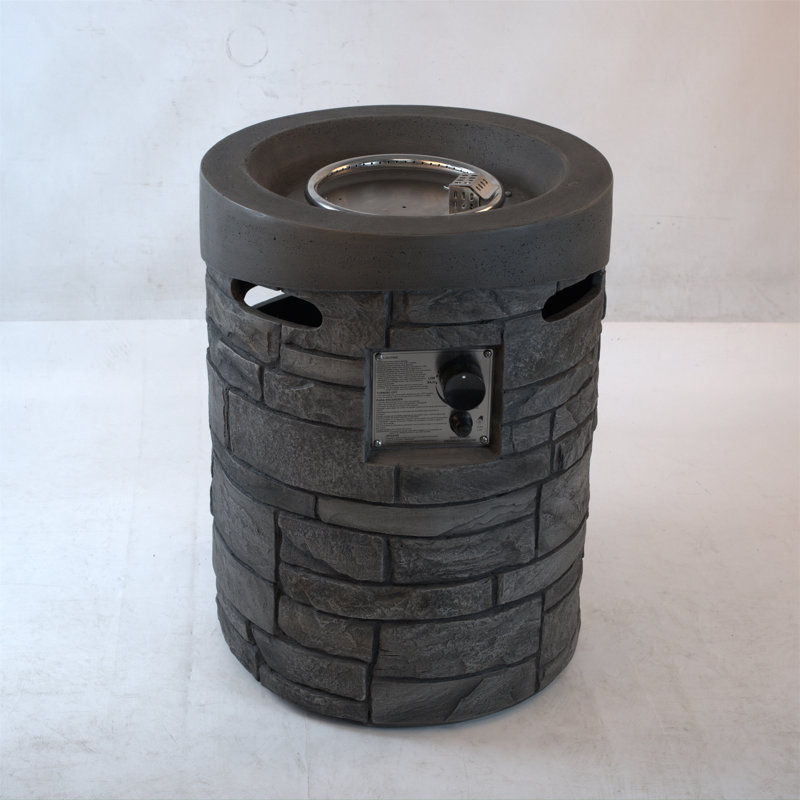 Valentino 32,000 BTU Outdoor Propane Fireplace, Stone Gray