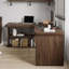 Bureau en bois massif avec bibliothèque et coin en L intégré-2032874462-2032874433