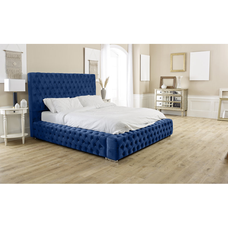 Katya Upholstered Bed, Single (3'), Blue