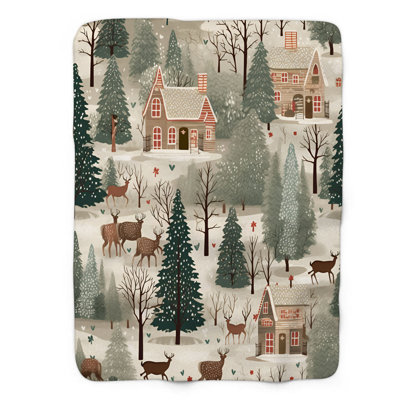 Antique Christmas - 1 Piece Premium Sherpa Blanket WB_FL_100624_0193