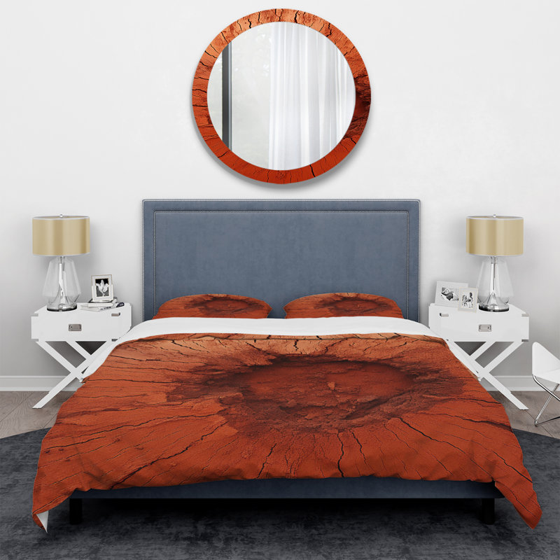 Ensemble de housse de couette Abstract Orange Graceful Woodland - Abstract, Housse de couette simple + 1 taie décorative stan
