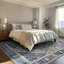 Oriental Machine Washable Blue Area Rug-1112506289