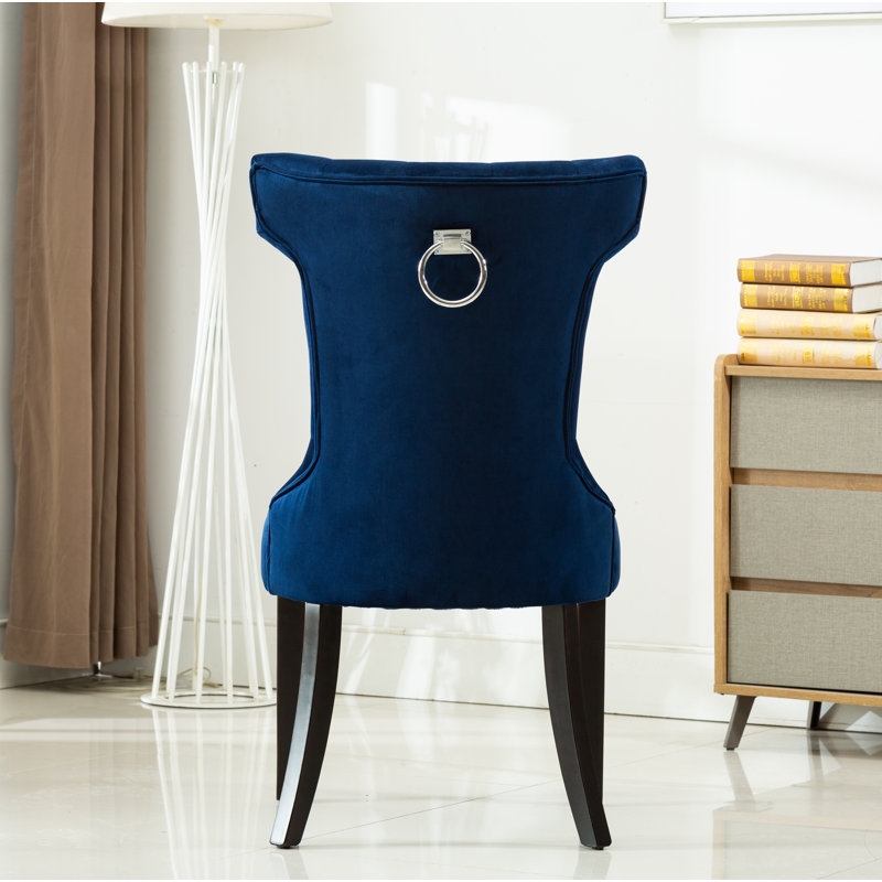 Chaise d'appoint Milena, Microfibre / microsuède bleu