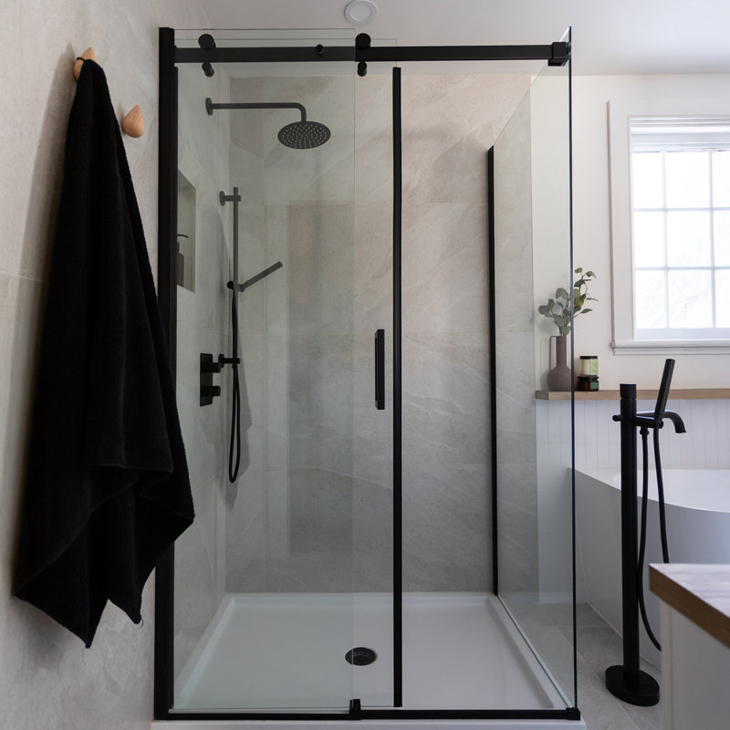 Panneau de retour de douche 36 po Cld-36Bk-III en noir mat, Noir mat