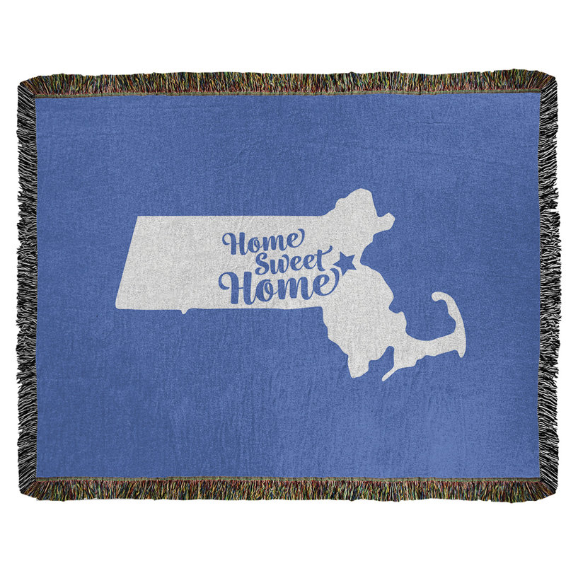 Jeté en coton tissé à la maison boston, l 37 po x L 52 po, Bleu