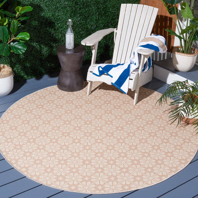 Msr400 Performance Geometric Indoor/Outdoor Area Rug, Round 6'5"