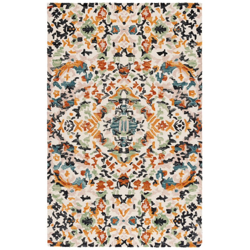 Hand Tufted Wool;Cotton Abstract Indoor Rug, Rectangle 5' x 8'
