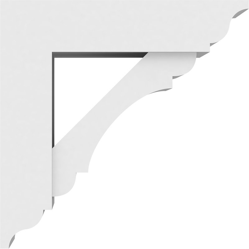 5"W x 12"D x 12"H Standard Olympic Architectural Grade PVC Bracket with Traditional Ends, 12"H x 5"W x 12"D