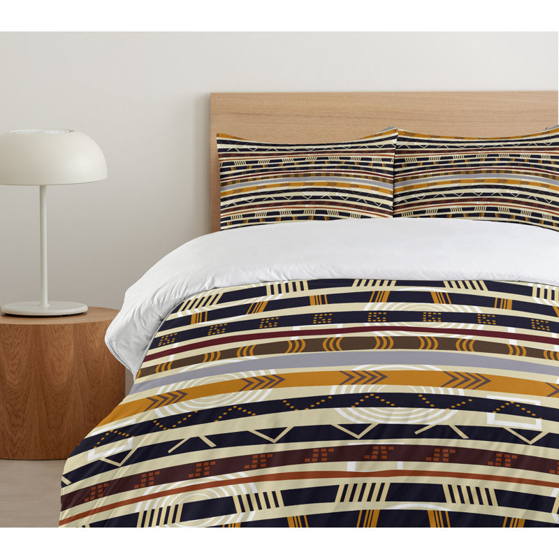 Tribal Modern & Contemporary Polyester Geometric Shapes Duvet Cover, King