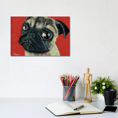 Pugly by Melissa Symons - Wrapped Canvas Print