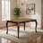 Wooden Dining Table with Floral Carved Accents and Cabriole Legs, Brown