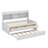 Wooden Captain Bed With Built-In Bookshelves,Three Storage Drawers And Trundle-1171833440-1171833441