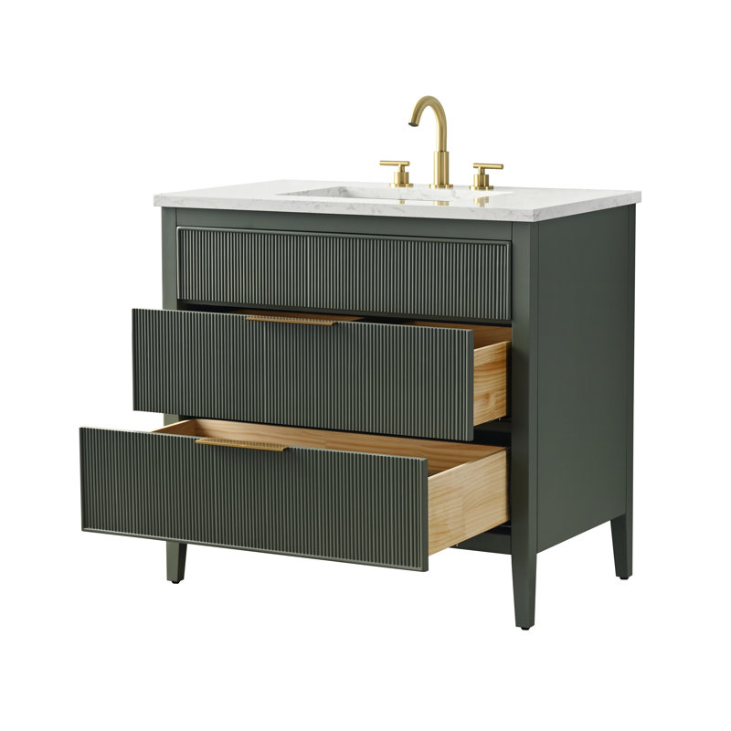 Emma 36" W Single Vanity, Vintage Green