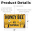 Enseigne en plastique 8 po x 12 po Honey Bee