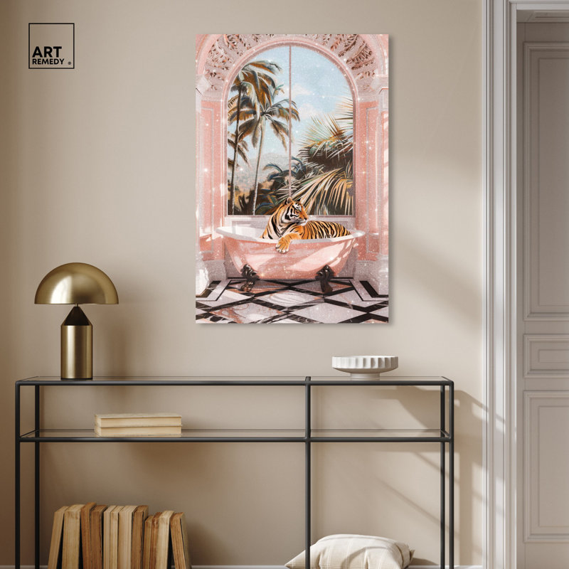 «Sleeping Tiger Bath» par Art Remedy, Toile tendue, H 36 po x l 24 po