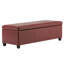 48" Red And Dark Brown Faux Leather And Solid Wood Upholstered Storage Bench With Flip Top