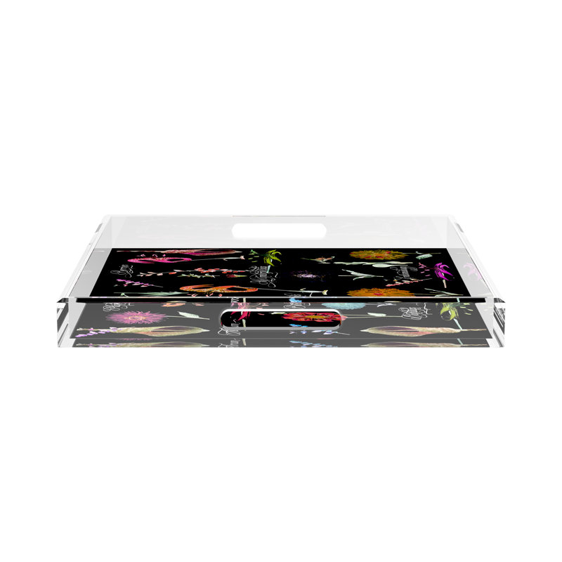 Dapper Square Decorative Tray, 15"W x 15"D x 2"H, Green