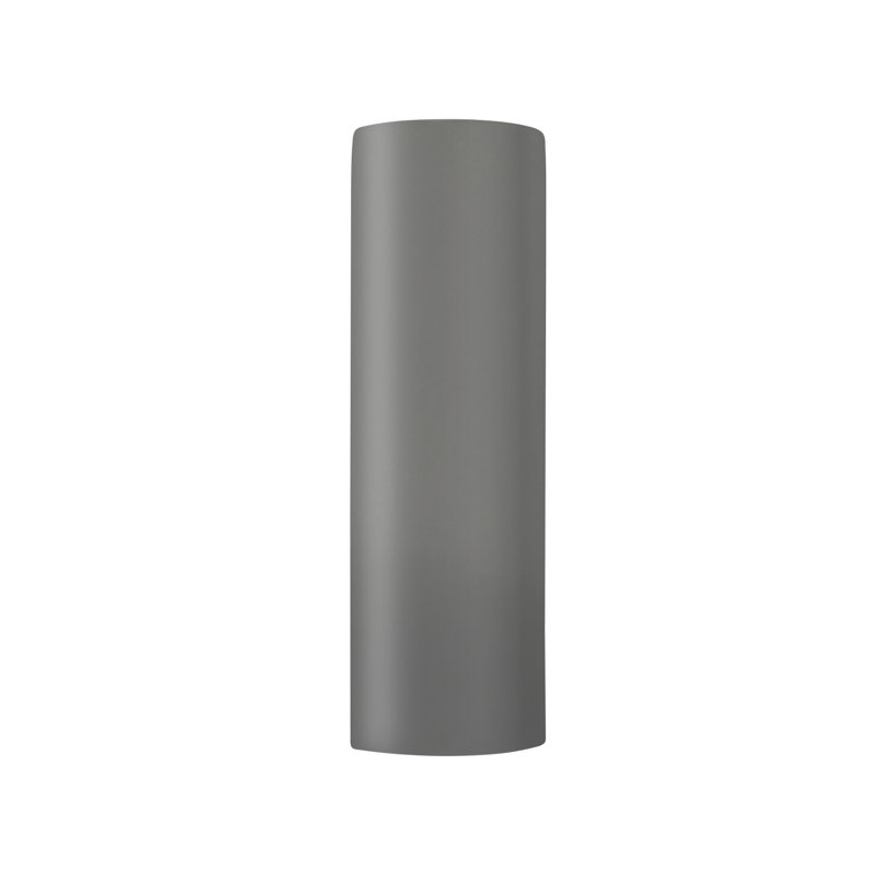Azem Ceramic Wall Light, LED (Integrated), Gloss Gray, 17"H x 5.25"W x 4"D