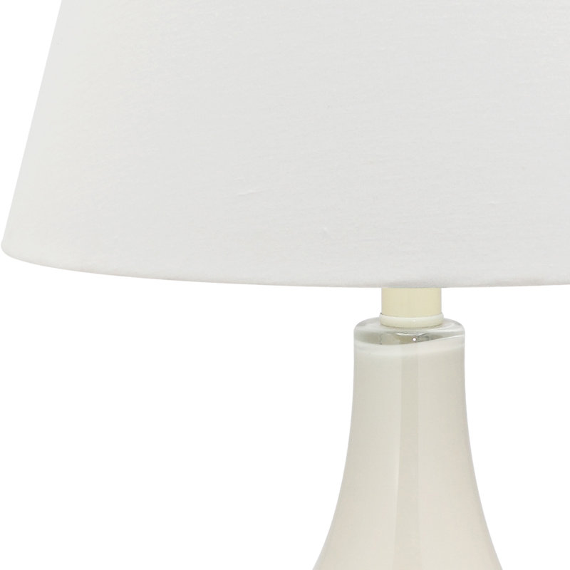 Akeim Glass Table Lamp, White