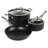 BergHOFF Essentials 5Pc Non-Stick Hard Anodized Cookware Starter Set With Glass Lids, Black