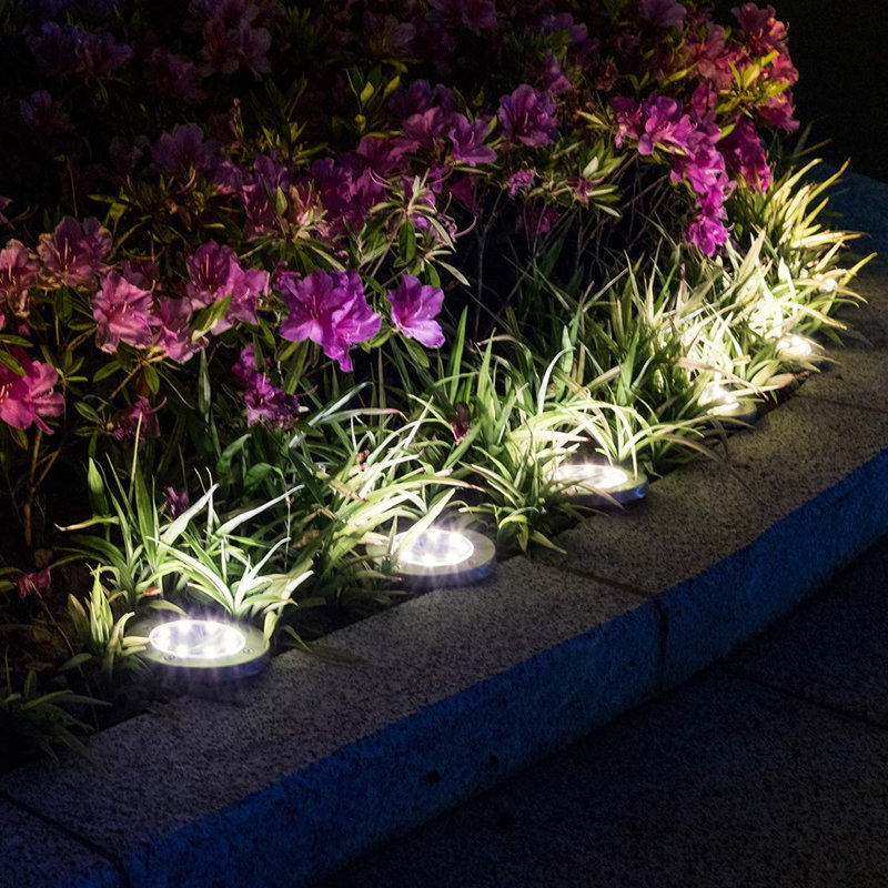 White Solar Powered LED Metal Pathway Light Pack, Set of 8