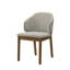 Chaise de salle à manger, l 22 po x H 21 po, chenille, bois synthétique, ensemble de 2, gris clair, avoine, noyer