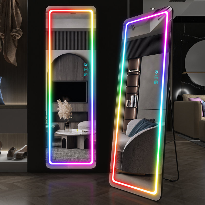 Metal Rectangle Wall Mirror, Black