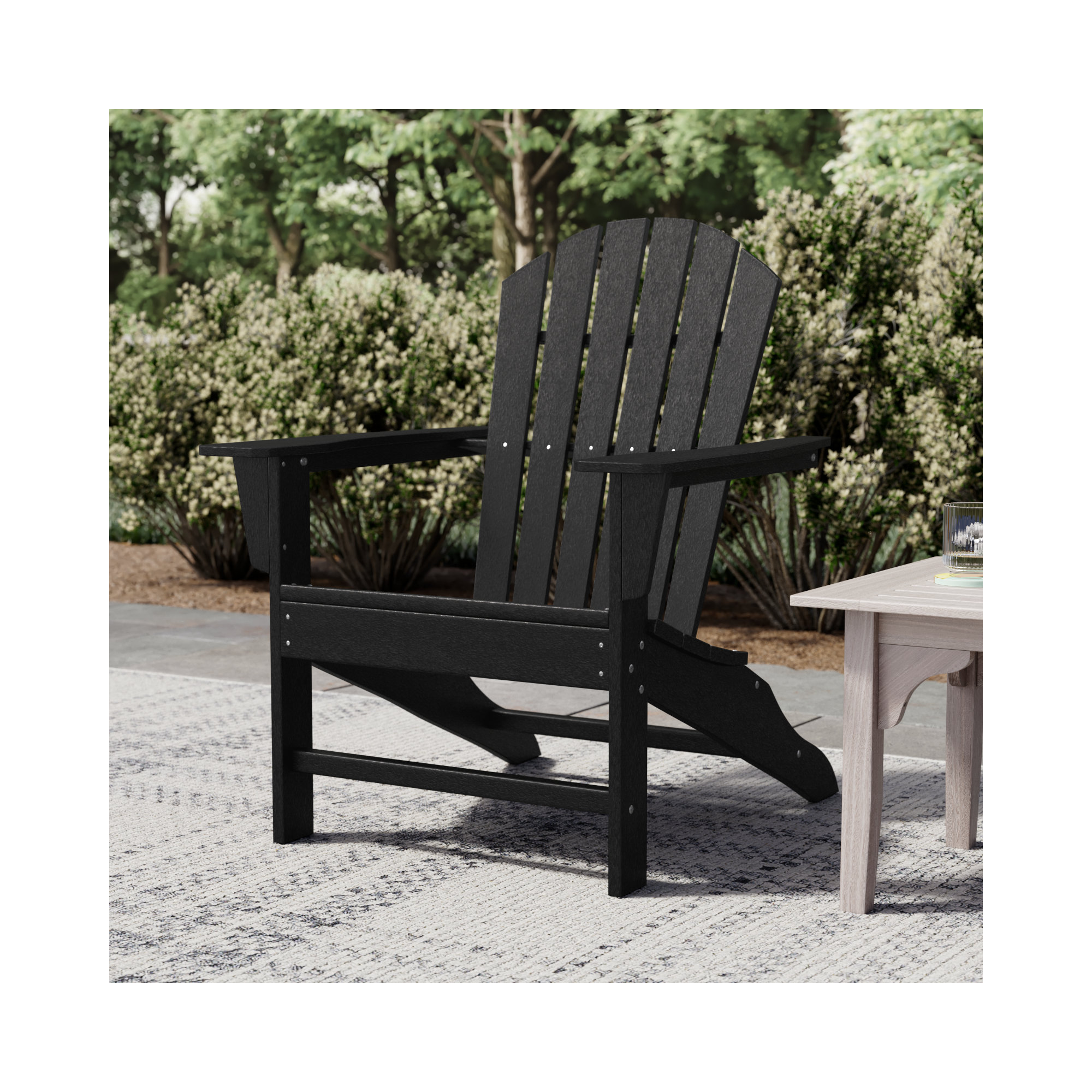POLYWOOD South Beach Outdoor Adirondack Chair, Black