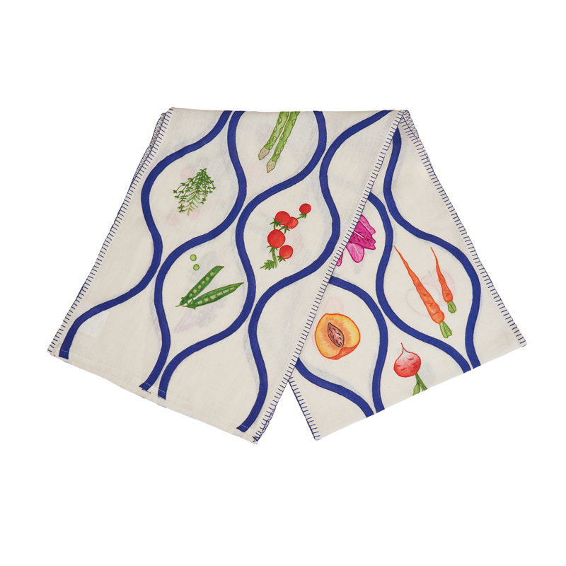 Still Life Geometric Table Runnner, Blue