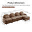 Canapé modulaire Camel en tissu 4 places Teddy